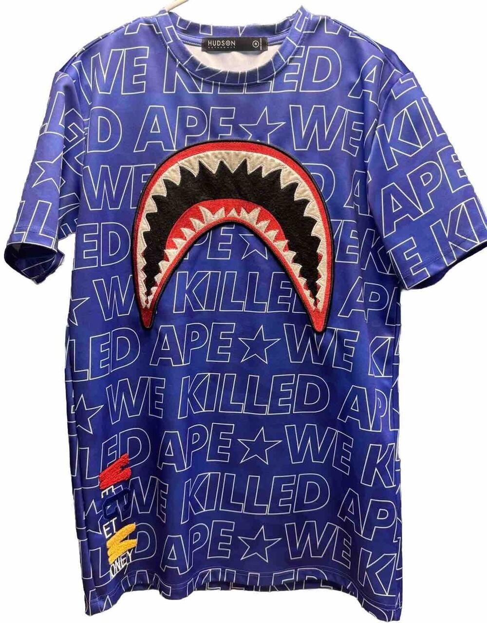 Hudson T Shirt Outerwear We Killed Ape Shark Teeth Get Money Mouth Embroidered